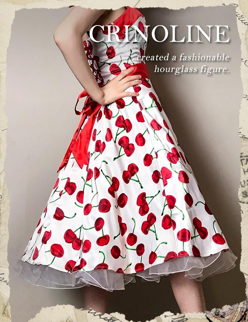 DRESSTELLS 50s Petticoat Skirt for Women Under Dress,Vintage Tulle Crinoline Underskirt,Retro Rockabilly Midi Tutu Skirts Slip 2026 White L - Image 4